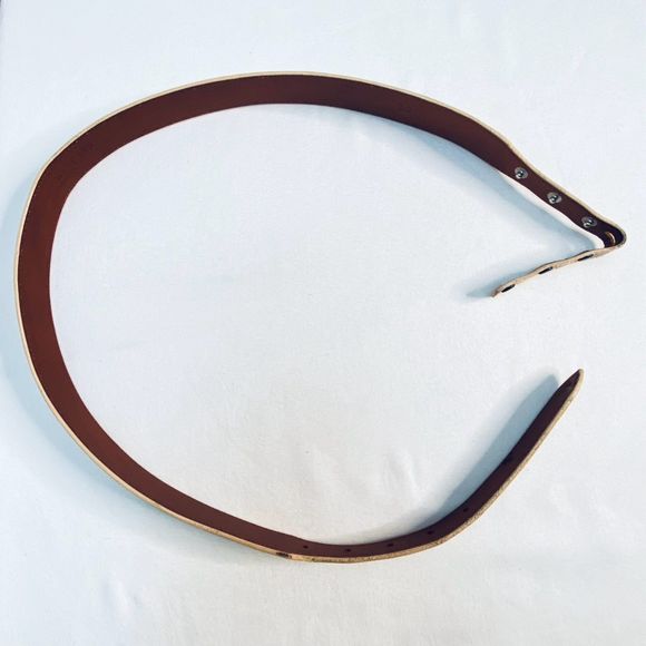 Flemings West End Womens Buckleless Belt Small Yellow Beige Lizard Skin - Picture 8 of 15